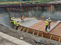 Nearing the End of Felts Brook Pile Cap Concrete Placement